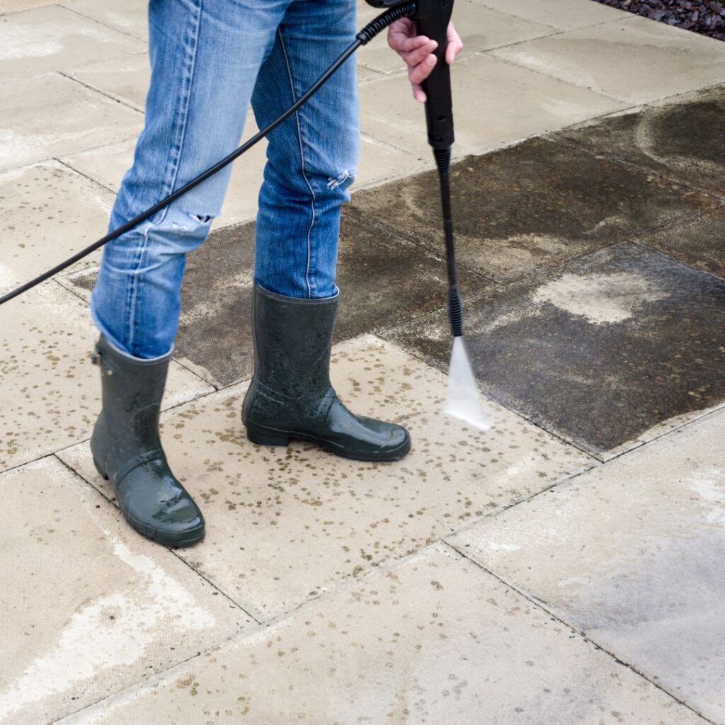 pressure washing patio before and after pressure washing
